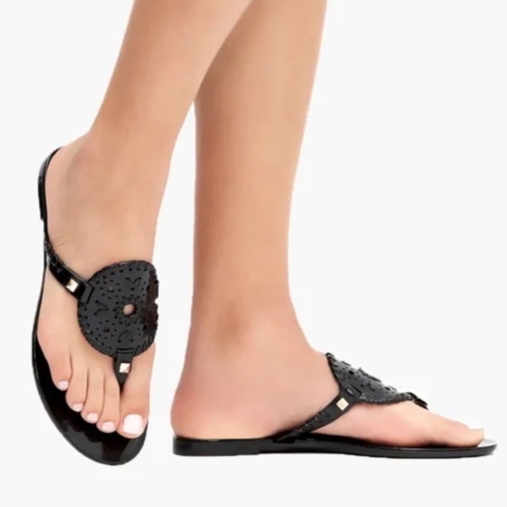 JACK ROGERS Black JELLY Minimalist Sandals Shoes 10